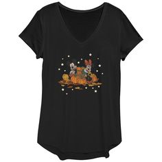 Give your wardrobe a festive Fall refresh with this Disney's Mickey Mouse And Minnie Mouse Pumpkin Harvest Women's Graphic Tee. © Disney FEATURES V-neck Short sleevesFABRIC & CARE Polyester, rayon, spandex Machine wash Imported Size: Small. Color: Black. Gender: female. Age Group: adult. Black Disney T-shirt For Fall, Fall Refresh, Minnie Mouse Pumpkin, Mouse Pumpkin, Mickey Mouse And Minnie Mouse, Pumpkin Harvest, Disney Mickey Mouse, Graphic Tees Women, Disney Mickey