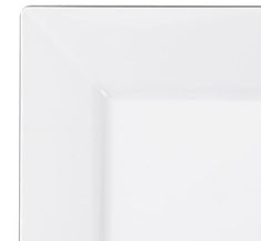 a white square plate sitting on top of a table