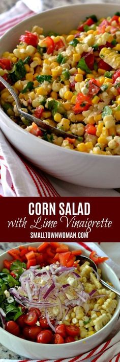 corn salad with tomatoes, onions, and other vegetables