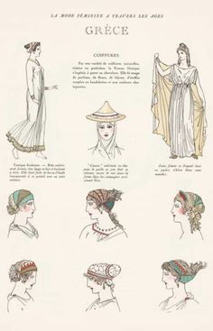 an old fashion book with different types of hats and dresses on it's pages