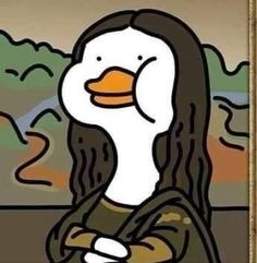 a cartoon duck with long hair and dreadlocks