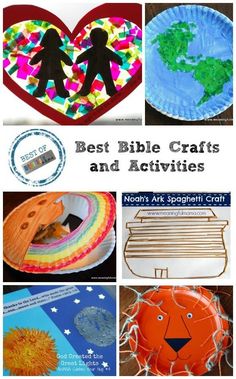 the best bible crafts and activities for kids to do with paper plates, crayons,