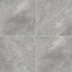 four pictures of grey marble tiles with different patterns and colors, all showing the same color