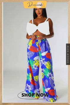 Floral Print High Waist Loose Wide Leg Pants Purple And Gold Dress, Bell Pants, High Waisted Wide Leg Pants, High Waist Wide Leg Pants, Casual Wide Leg Pants, Pantalon Large, Patchwork Designs, Black Bottoms, Denim Outfit