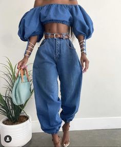 Nostalgia Fashion, Ropa Upcycling, Loose Tie, Balloon Pants, Trousers Jeans, Looks Chic, Maxi Skirts, Denim Trousers