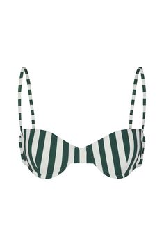 Cia Maritima, French Lingerie, Chaise Lounges, Beach Umbrella, Feature Light, Vertical Stripes, Green And White, Summer 2024, Drawing Inspiration