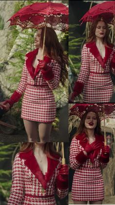 cheryl blossom iconic red houndstooth suit set riverdale fashion outfit inspiration Iconic Tv Outfits, Cheryl Riverdale Outfits, Cheryl Outfits Riverdale, Red Tv Outfits, Cheryl Blossom Outfits Riverdale, Cheryl Blossom Inspired Outfits, Riverdale Outfits Cheryl, Cheryl Blossom Outfits Inspired, Red Classy Outfits