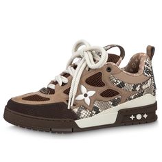 LOUIS VUITTON Skate Sneakers 'Brown' 1ABMG5 Brown High-top Sneakers With Laces For Streetwear, Brown High-top Lace-up Sneakers For Streetwear, Brown Lace-up High-top Sneakers For Streetwear, Brown Urban Sneakers, Brown Urban Sneakers With Laces, Urban Style Brown Sneakers With Laces, Brown Perforated Sneakers For Streetwear, Brown High-top Sneakers With Laces, Brown Lace-up High-top Sneakers Urban Style