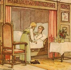 an illustration of a man and woman in bed