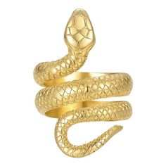 Snake Ring Trendy Chokers, Serpent Ring, Edgy Accessories, Wrap Ring, Snake Ring, Gold Snake, Gold Necklace Layered, Wrap Rings, Gold Filled Jewelry