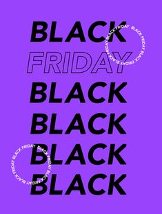 the words black friday written in different languages on a purple background with white and black letters