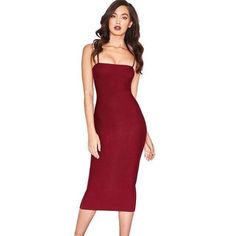 The Sexy Bodycon Midi Dress for Women is just the dress made for all you gorgeous women out there. With its sexy fitting, it will do complete justice to those curves of yours. This beautiful dress is available in 7 different shades: black, blue, maroon, pink, maroon, white, and navy. You can find it in sizes ranging from S to XL. So get this gorgeous dress before someone else sweeps it away! Material: Polyester, Cotton Neckline: Square Sleeve Length: Sleeve less Sleeve Type: Spaghetti strap Silh Fitted Midi Bodycon Dress, Sleek Stretch Bodycon Dress With Spaghetti Straps, Solid Fitted Midi Dress For Night Out, Solid Color Backless Bodycon Club Dress, Sleek Fitted Bodycon Dress With Spaghetti Straps, Solid Color Backless Bodycon Midi Dress, Solid Color Bodycon Backless Midi Dress, Solid Backless Bodycon Midi Dress, Fitted Bodycon Dress For Club