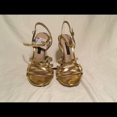 Zara Basic Gold Strap Sandals Size 9 New Trendy Gold Formal Sandals, Trendy Gold Sandals For Formal Occasions, Formal Gold Synthetic Sandals, Gold Strappy Synthetic Sandals, Gold Strappy Sandals In Synthetic Material, Gold Sandals, Zara Basic, Strap Sandals, Women's Shoes Sandals