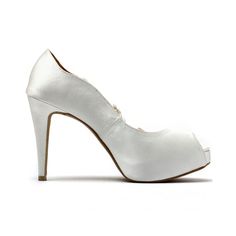 These ivory white wedding heels you see are handcrafted from high quality satin, beaded lace, fabric, genuine cow leather and other man made materials. These peep toe pumps come with lovely lace embroidery, bead work and sequin on the sides of the shoe. The elevated hidden platform in front makes the shoes extra comfy during prolonged wear. Dimensions: 4 inch with 0.5 inch platform. Materials: Satin, french lace and embroidery. Beads and sequin. PU and other man made materials. Leather back coun Elegant Satin Wedding Shoes, Satin Wedding Shoes With 4-inch Heel, Satin Closed-toe Wedding Shoes, White Satin Wedding Shoes For Formal Occasions, Formal White Satin Wedding Shoes, High Heel Satin Wedding Shoes, Satin High Heel Wedding Shoes, Satin Closed Toe Wedding Shoes, Elegant White Satin Wedding Shoes