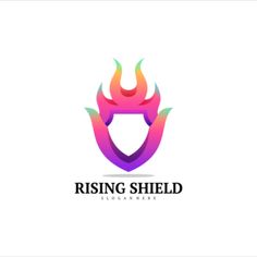 Rising Shield Gradient Logo Logo Template Ad Logo