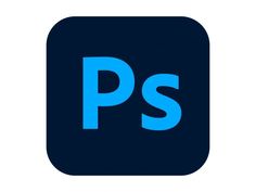 the adobe logo, which is blue and has an image of the letter p on it