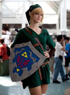 a woman dressed as zelda from the legend of zelda