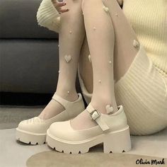 Olivia Mark - Chunky Sole Platform Shoes with Thick Bottom and Chunky Heel Design, Retro Style Mary Jane Platform Shoes, Zapatos Mary Jane, Mary Jane Shoes Womens, Cosplay Shoes, Womens Summer Shoes, Jairzinho, Fashion High Heels, Leather Shoes Woman, Black High Heels