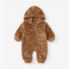 This warm and cuddly romper is designed to keep your baby snug and comfortable in winter months. Featuring a hooded bear design and fleece-lined material, the Winter Warm Baby Rompers/ Bear Hooded Clothes Jumpsuit provides age-appropriate protection from cold winds, keeping your little one safe from temperatures up to -20°C. Suitable for babies aged 0-2 years. Hooded Plush Outerwear For Winter, Brown Winter Onesie For Playtime, Romper Fall, Baby Vans, Fall Baby Clothes, Girls Easter Dresses, Baby Rompers, Love Your Pet, Spring Baby