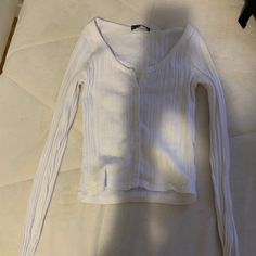 Never Worn But No Tags. Perfect Condition, No Stains, Etc. Trendy White Shirt With Buttons, Trendy White Buttoned Shirt, White Button-up Tops With Buttons, White Trendy Tops With Button Closure, Trendy White Top With Buttons, Trendy White Buttoned Top, Trendy White Tops With Buttons, Trendy Long Sleeve Tops With Button Closure, Trendy Long Sleeve Tops With Buttons