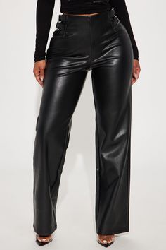 Available In Black. Faux Leather Pant Back Zip Closure Side Tab Detail Straight Leg 100% Polyurethane Imported | Got Carried Away Faux Leather Pant in Black size XS by Fashion Nova Flare Leather Pants Outfit, Black Leather Pants Outfit Night, Flare Leather Pants, Leather Pants Outfit Night, Black Leather Pants Outfit, Leather Pants Outfit, Black Leather Pants, Leather Pant, Faux Leather Pants