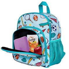 Your little one will be the talk of the playground with the Wildkin 12 Inch Backpack! The front zippered compartment is insulated, easy-to-clean, and food-safe – perfect for storing lunches and snacks. Its just-right size is perfect for packing diapers, wipes, a change of clothes, and more. As always, all of Wildkin’s 12 Inch Backpacks feature vibrant, playful patterns, so your child will love this fun new addition to their school and travel gear. Each 12 Inch Backpack was designed to coordinate Functional Backpack Lunch Bag For School, Functional School Backpack Lunch Bag, Functional School Lunch Bag Backpack, Sporty School Backpack For Back To School, Sporty Backpack For Back To School, School Backpack For Back To School, Casual Backpack Lunch Bag For Back To School, Back To School Backpack With Zipper Closure, Functional Backpack Lunch Bag For Back To School