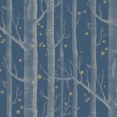 a wallpaper with trees and stars on it