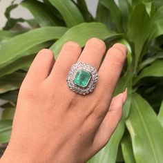 Looking for the perfect present for yourself or a loved one this festive season? Well, this Emerald Ring is the most ideal gift to give someone, that they are sure to flaunt and cherish for decades to come!! Behold the captivating allure of this Art Deco-inspired emerald ring, a true testament to timeless beauty. Nestled at its center is a resplendent 8.30 Carat Emerald, exuding an enchanting green hue that captures the essence of nature's splendor. Sourced from the enchanting mines of Zambia, t Luxury Rose Gold Emerald Ring With Diamonds, Luxury Rose Gold Emerald Diamond Ring, Luxury Hallmarked Emerald Ring With Diamond, Luxury Hallmarked Emerald Ring For Formal Occasions, Luxury Green Diamond Ring For Anniversary, Luxury Emerald Rings Hallmarked, Luxury Brilliant Cut Emerald Anniversary Ring, Elegant Gia Certified Emerald Ring Gift, Luxury Hallmarked Diamond Ring For Anniversary