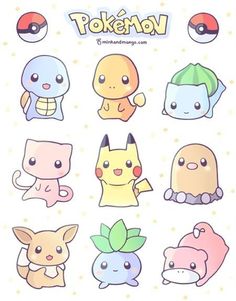 several different types of pokemon stickers on a white background