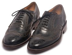 Mens Black Oxford Wingtip Brogue Shoes with Brown stitching Brown Oxfords Men, Oxford Shoes Brown, Black Brogues, Brown Oxford Shoes, Black Leather Dress Shoes, Black Oxford Shoes, Leather Formal Shoes, Oxford Brogues, Suede Leather Shoes