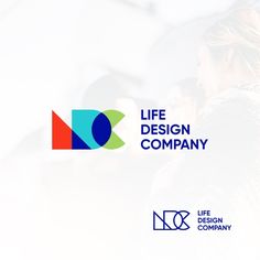 the logo for life design company is shown in blue, green and orange colors on a white background