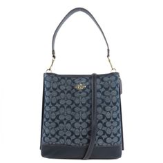 Nwot Coach- Mollie Bucket Bag In Signature Chambray In Gold Denim Multi Signature Chambray And Smooth Leather Center Zip Compartment Snap Closure Detachable Handle With 10" Drop Detachable Strap With 20 1/2" Drop For Shoulder Or Crossbody Wear 11" (L) 111/2" (H) X 3 3/4" (W) Style No. Ch229 Coach Mollie Bucket Bag, Coach Mollie, Branding Coach, Signature Canvas, Watches Jewelry, Coach Bags, Smooth Leather, Blue Gold, Chambray