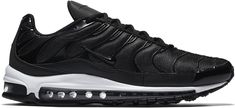 Black Air Max 97, Black White Nike, White Nike Shoes, Swoosh Logo, Air Max Plus, White Nike, White Mesh, Nike Air Max 97, Nike Sneakers