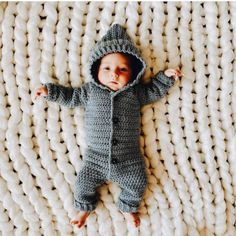 "If you are looking to keep your baby warm during the colder months, this hooded baby romper crochet pattern is it! The Tahoe coverall is the perfect crochet pattern gift. THIS IS AN *INSTANT DOWNLOAD*  This pattern is available for an instant download. Once the payment is confirmed, you will receive an email with a download link (5 - 10 minutes after submitting your order). Please, do not leave a note to seller at the checkout, as they are not checked on the instant downloads.  These crochet pa Shawl Crochet Pattern Easy, Crochet Onesie, Wedding Crochet Patterns, Onesie Pattern, Crochet Kingdom, Baby Afghan Crochet Patterns, Baby Snowsuit, Crochet Shrug Pattern, Romper Designs