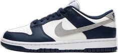 Nike T, Grey Sneakers, Grey Shoes, Sneakers Blue, Midnight Navy, Nike Dunk Low, Dunk Low, Nike Dunk, Grey Leather