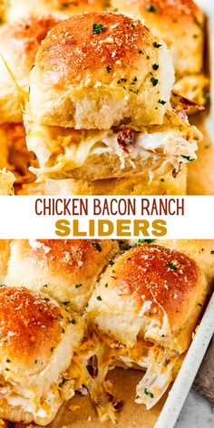 chicken bacon ranch sliders in a baking dish