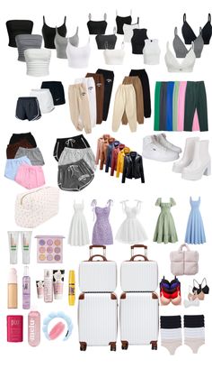 a collage of different types of clothing and accessories