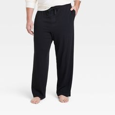 Stay comfortable all night in these Cotton Modal Knit Pajama Pants from Goodfellow & Co™. These regular-fit pajama pants are crafted from soft, midweight fabric blend with spandex for all-night cozy and stretchy comfort. A full elastic waistband with a front drawstring offers you a secure and comfortable fit, while two side pockets lend functional flair. You can coordinate them with different PJ tops for versatile sleepwear options. Goodfellow & Co™: Where style & fit are always in good company. In Good Company, Pajama Bottoms, Mens Big And Tall, Bottom Clothes, Big & Tall, Good Company, Night In, Pajama Pants, Comfort Fit