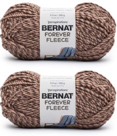 two skeins of yarn with the words berna forever written on each ball