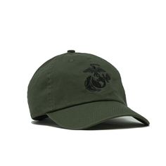 Eagle Globe & Anchor Unstructured USMC Hat – Leatherneck For Life Military Style Baseball Cap With Logo Patch, Green Military Cotton Hat, Green Cotton Military Hat, Military Style Baseball Cap With Embroidered Logo, Khaki Cotton Snapback Hat With Curved Brim, Green Cotton Flat Bill Hats, Military-style Cotton Snapback Hat, Military Cotton Snapback Hat, Military Style Snapback Baseball Cap In Cotton