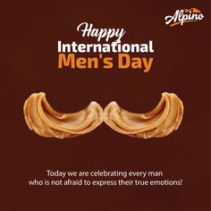 an advertisement for men's day with two bananas on top of each other and the words happy international men's day