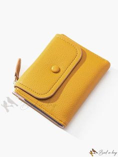 Bird in Bag - Multi-Functional Card and Coin Holder Wallet Solid Wallets With Interior Card Slots For Daily Use, Trendy Yellow Wallet For Daily Use, Trendy Yellow Wallet For Everyday Use, Trendy Yellow Wallets For Everyday Use, Yellow Wallets With Rfid Blocking For Daily Use, Yellow Casual Wallet For Everyday Use, Yellow Wallets With Card Slots For Daily Use, Small Leather Wallet, Photo Light