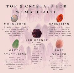 Womb Health, Fertility Spells, Sacral Chakra Healing, Fertility Crystals, Crystal Healing Chart, V Steam, Womb Healing, Crystals Healing Properties, Spiritual Crystals