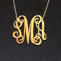 3 Initial Monogram Necklace 2 inch 18k by MonogramNecklace2014 Gold Initials Name Necklace For Mom, Gold Initials Name Necklace As Gift For Mom, Personalized Gold Name Necklace For Christmas, Custom Gold Initials Necklace For Mother's Day, Gold Initials Necklace For Mother's Day, Gold Custom Necklace With Initials For Mother's Day, Gold Monogram Necklace For Mother's Day, Gold Monogram Necklaces For Personalized Gift, Gold Initials Custom Necklace As Gift