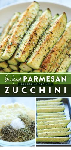 BAKED PARMESAN ZUCCHINI Baked Parmesan Zucchini, Zucchini Sticks, Zucchini Recipe, Vegetable Side Dishes Recipes, Parmesan Zucchini, Side Dishes Recipes, Health Dinner Recipes, Veggie Dishes