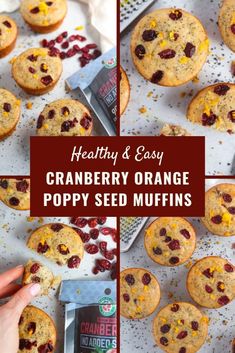 healthy and easy cranberry orange poppy seed muffins