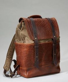 BC515 - Bison Redwood Backpack Rugged Canvas Backpack For Everyday, Waxed Canvas Backpack With Leather Handles, Waxed Canvas Backpack With Canvas Lining, Waxed Canvas Backpack With Canvas Lining In Satchel Shape, Rugged Canvas Backpack, Brown Coated Canvas Leather Backpack For Everyday, Coated Canvas Backpack With Canvas Lining, Waxed Canvas Satchel Backpack, Standard Backpack In Coated Canvas With Canvas Lining