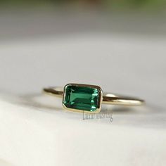 Emerald Cut Emerald Ring, Jewelry Design Studio, Emerald Ring Engagement Diamond, May Birthstone Rings, Ring Emerald Cut, Emerald Ring Gold, Ring Bezel, Ring Emerald, Emerald Engagement