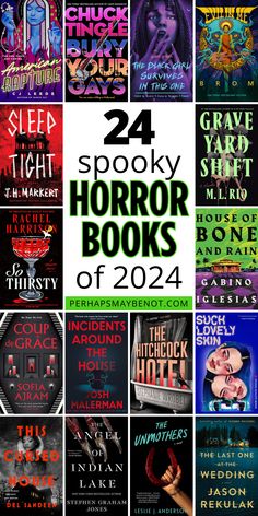 various horror books with the title 24 spooky horror books of 2012 on them