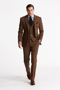 Men Suit 3 Piece Tweed Brown Suits For Men, Slim fit Suits, One Button Suits, Tuxedo Suits, Dinner Suits, Wedding Groom suits, Bespoke For Men This Designer Suit will be Handcrafted Specially For You only after You Place an Order. Fabric:- Tweed Includes:- Shirt Vest Coat Pants And A Free Complementary Gift. customization Jacket Measurement:- 1 Jacket Length 2 Chest (Circumference) 3 Stomach (Circumference) 4 Hip(Circumference) 5 Shoulder to Shoulder 6 Sleeve Length Pant Measurement:- 1 Waist 2 Men Suits Wedding, Tweed Men, Brown Suit, Suits Wedding, Mens Summer Outfits, Man Blazer, Suits Men, Wedding Unique, Mens Blazer Jacket